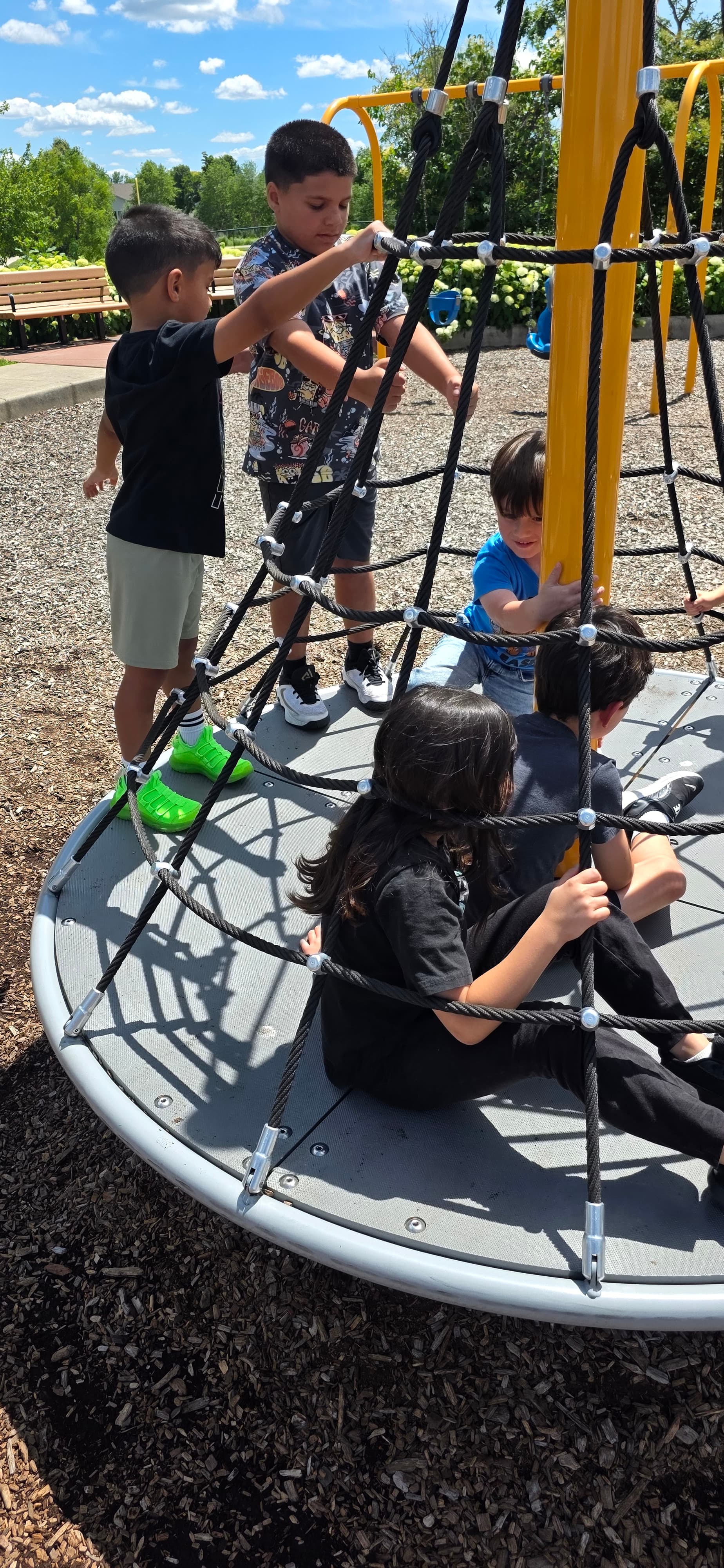 Campers taking part in outdoor group play